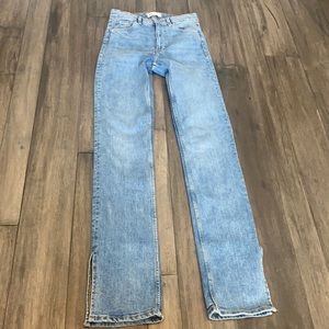 Zara High Rise Split Skinny Jeans Size 4